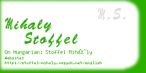 mihaly stoffel business card